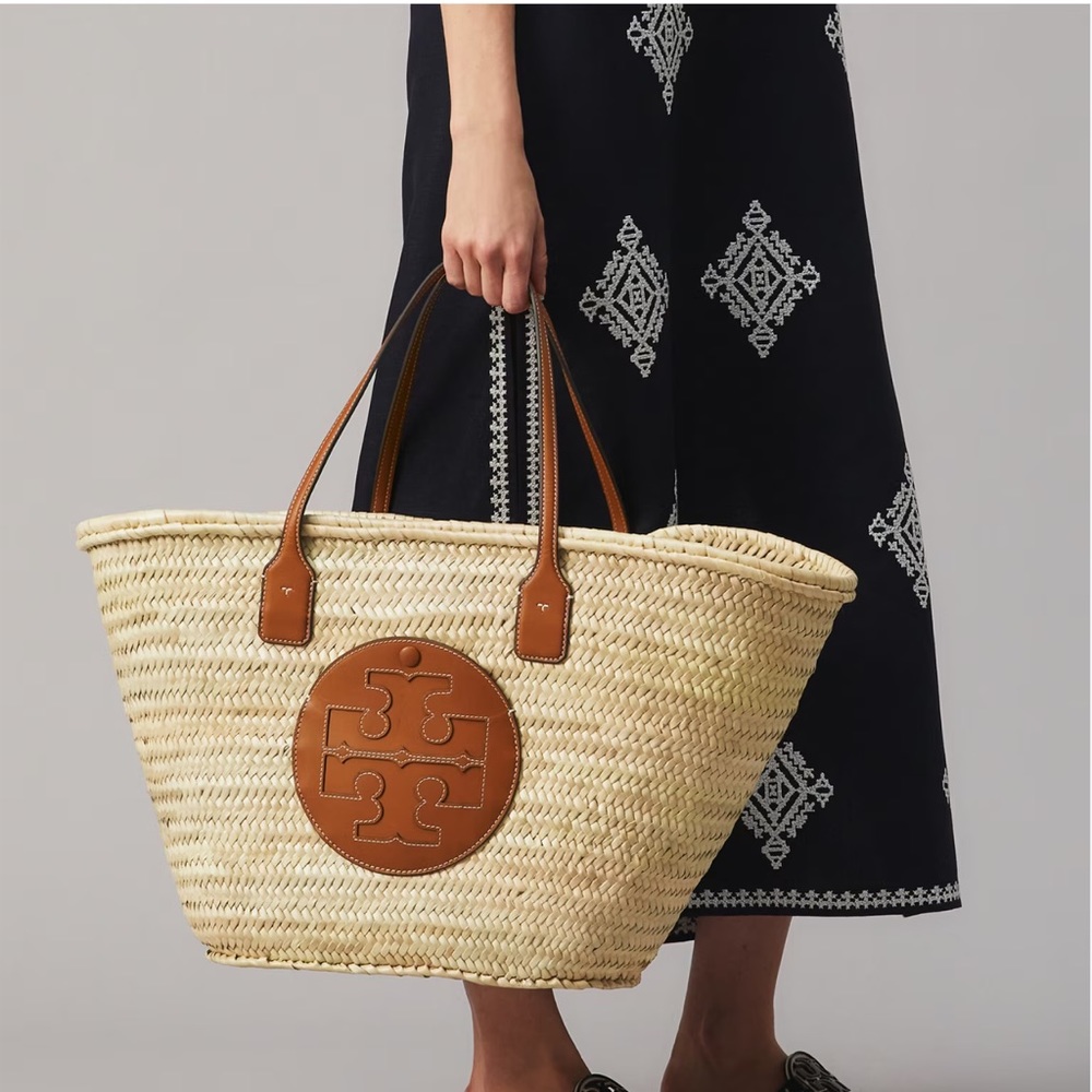 Ella Straw Basket Tote Bag